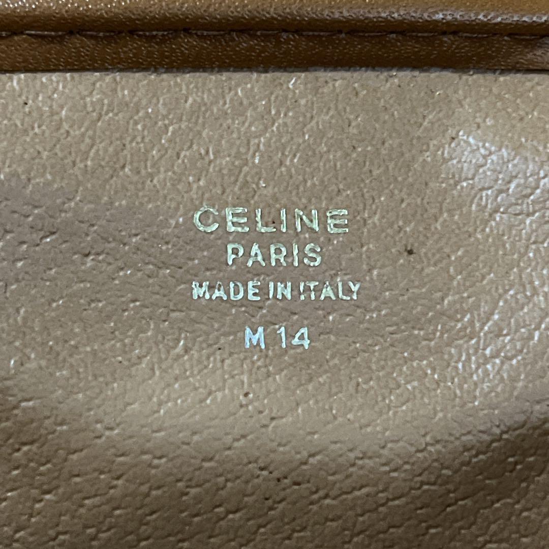 セリーヌ　バニティバッグ　チェーン　マカダム柄　トリオンフ　化粧ポーチ　PVC