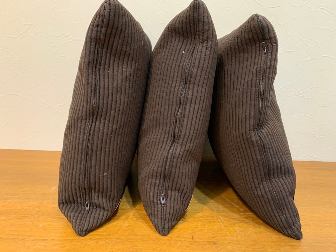 N0722-06★FENDI フェンディ クッション ダークブラウン 3個セット