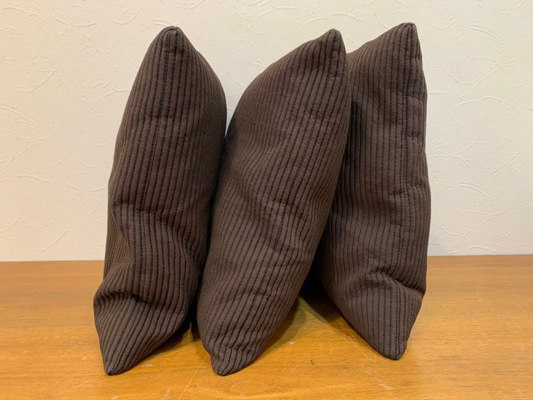 N0722-06★FENDI フェンディ クッション ダークブラウン 3個セット