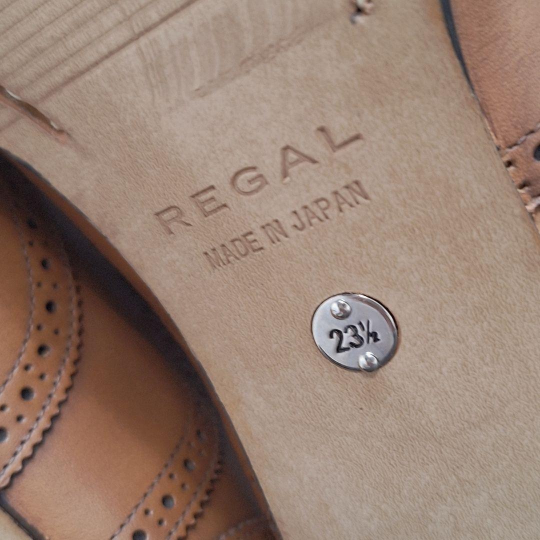 【良品】 REGAL リーガル ウイングチップ ヒールパンプス 23.5 牛革