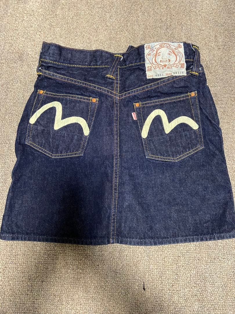 evis デニムスカート　カモメペイント