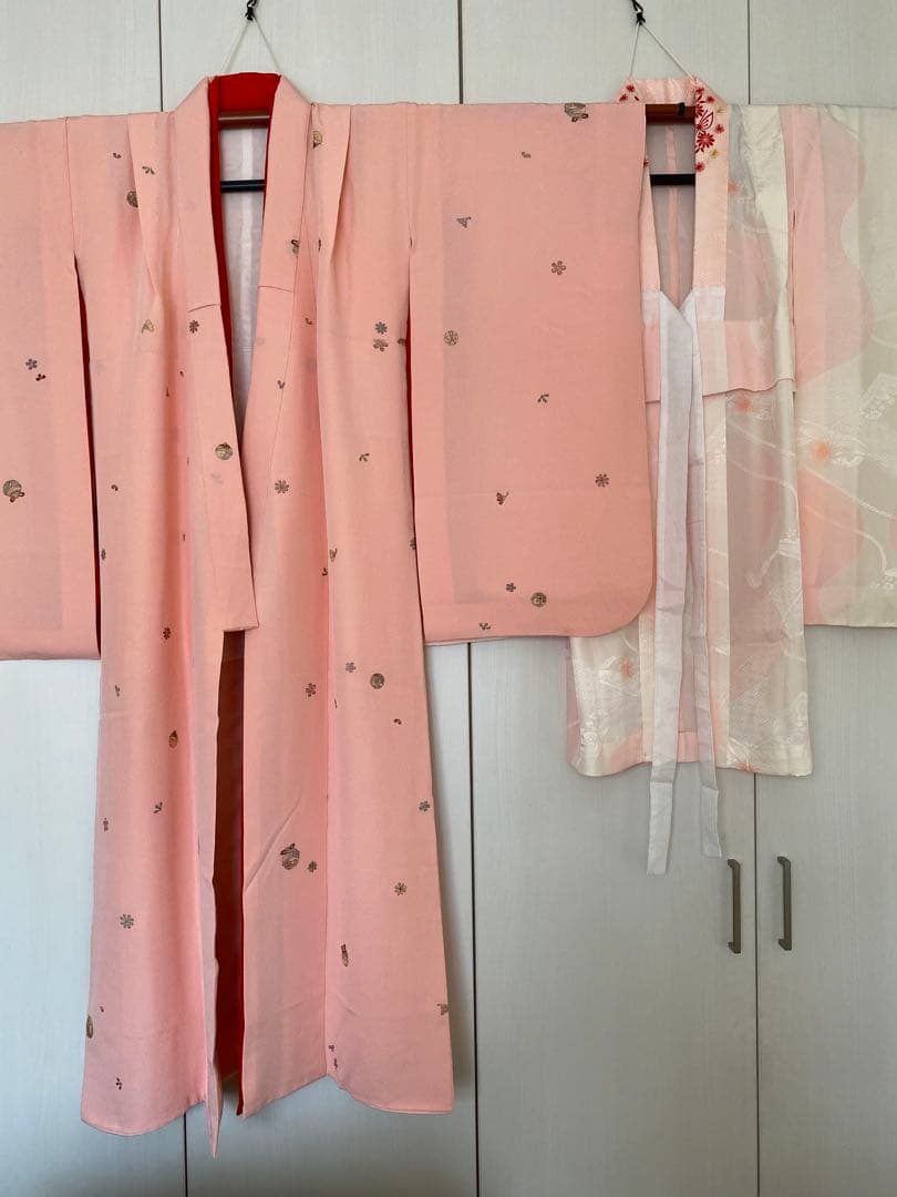 7歳七五三お着物　正絹　縮緬地　長襦袢