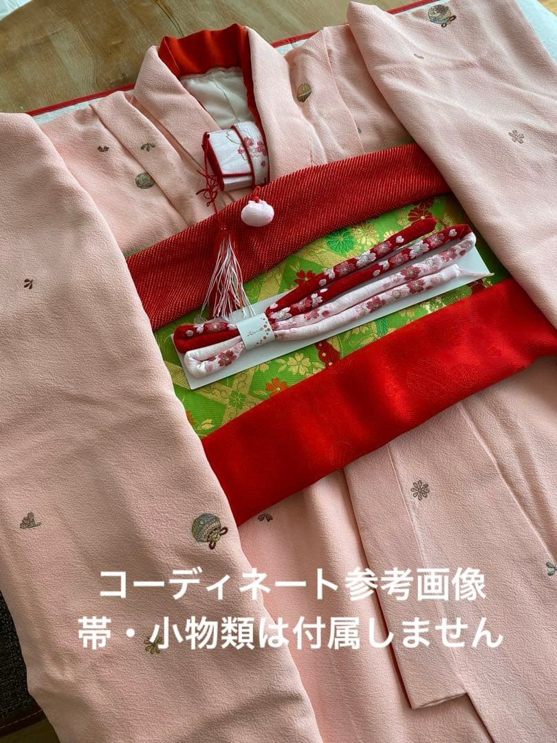 7歳七五三お着物　正絹　縮緬地　長襦袢