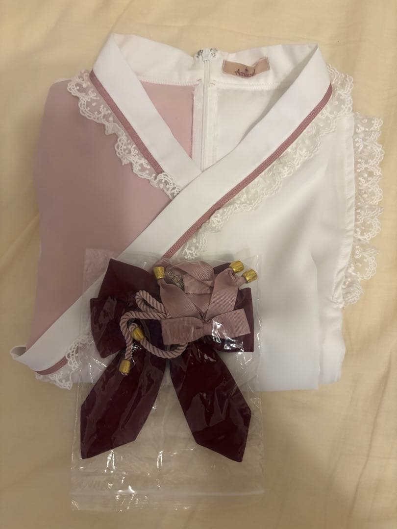 Amavel うさいちごの和菓子 ピンク ロング　ブラウス　セット