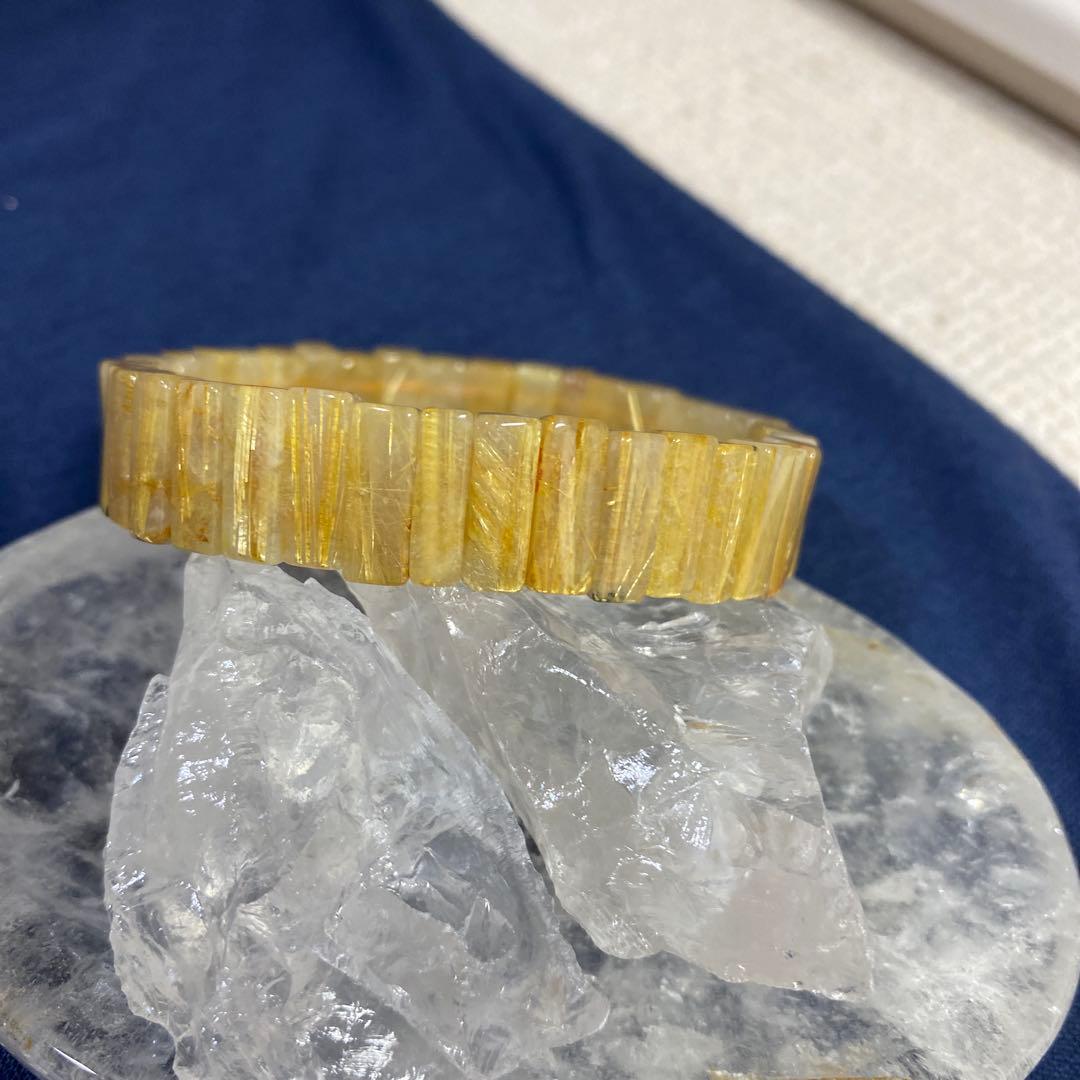 タイチンルチル　バングル　太針　パワーストーン　内径約17cm