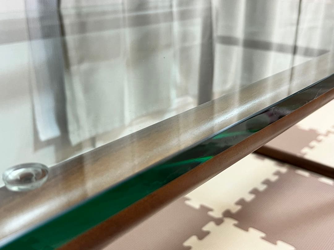 ×100様　【美品】ガラス天板　ローテーブル　大塚