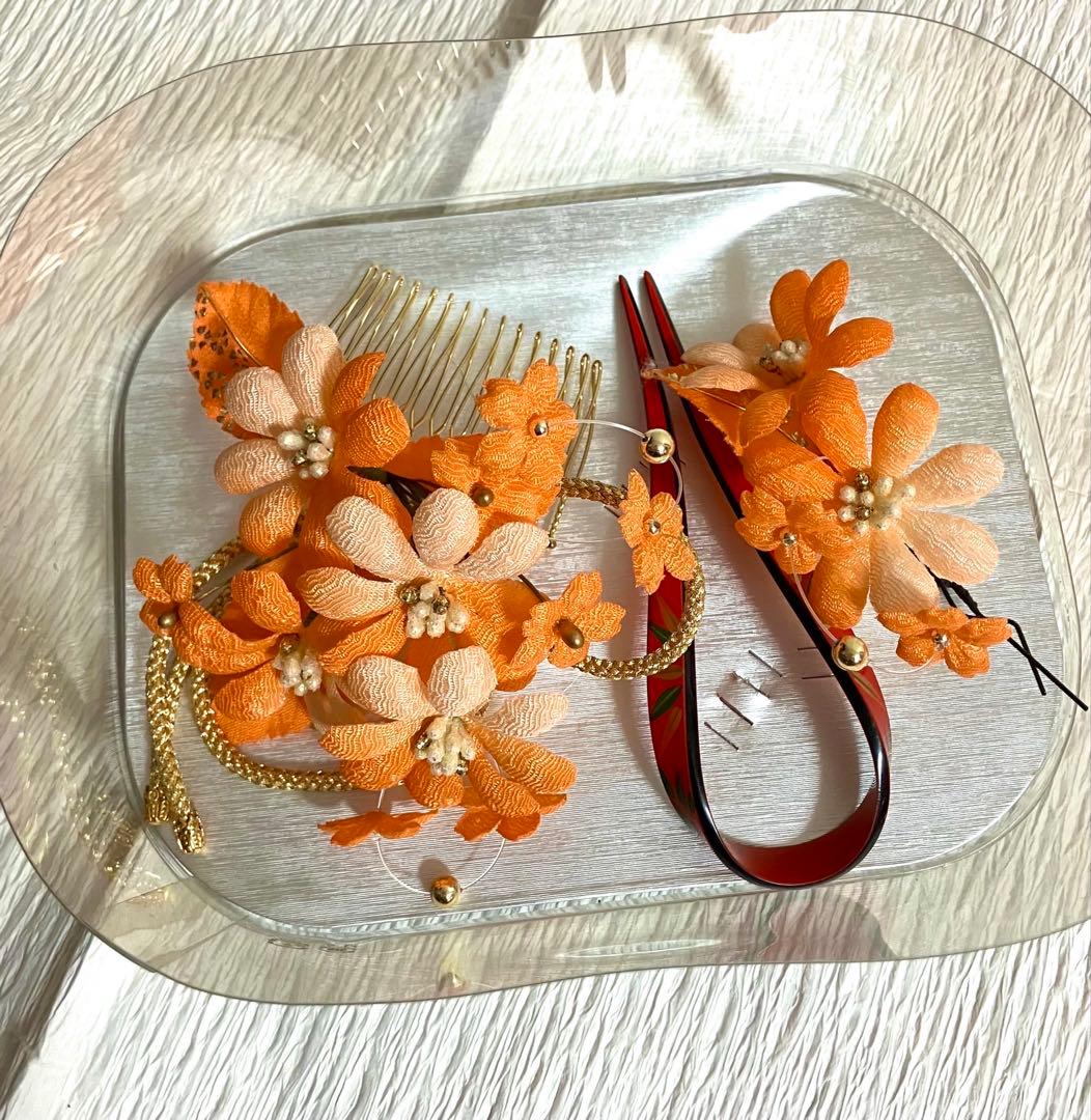 七五三　３歳〜５歳 着物、長襦袢、被布、草履、バッグ、箱せこ、髪飾り