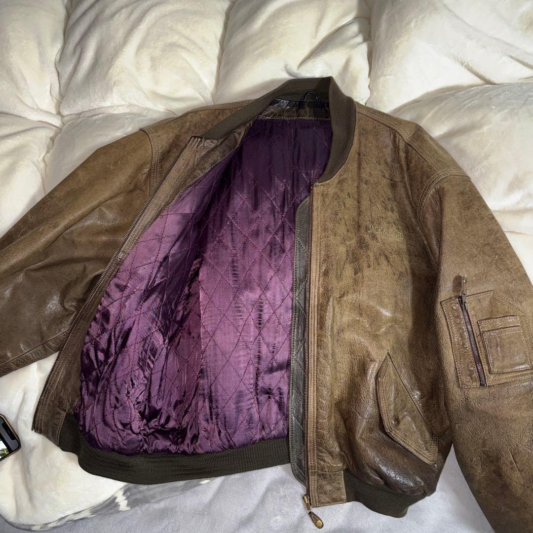 1980s JACK&JONES レザーMA-1 ブルゾン フライトジャケット
