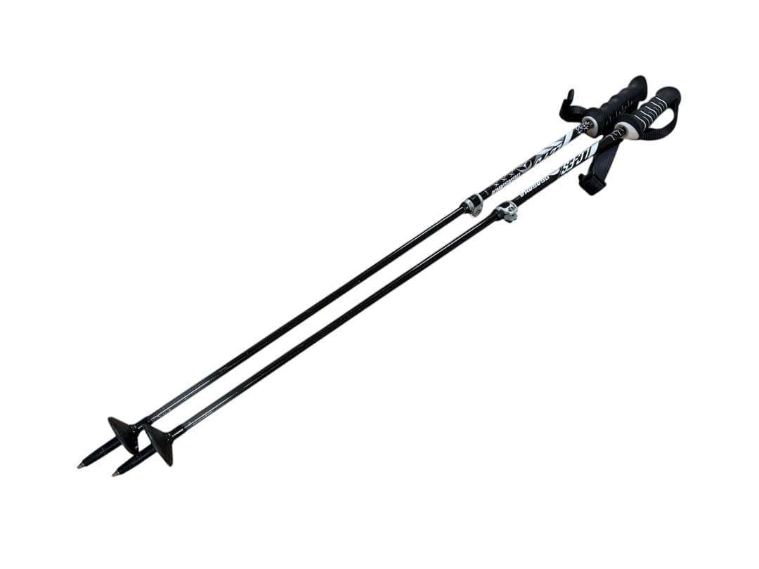 ★美品★お洒落　オガサカ スキーストック 収縮ポール　調整可能　デモ技術選