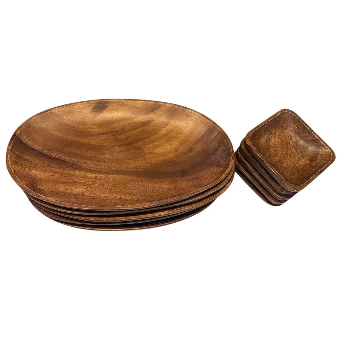 アカシアスクエアボウル 木製プレート10枚セット