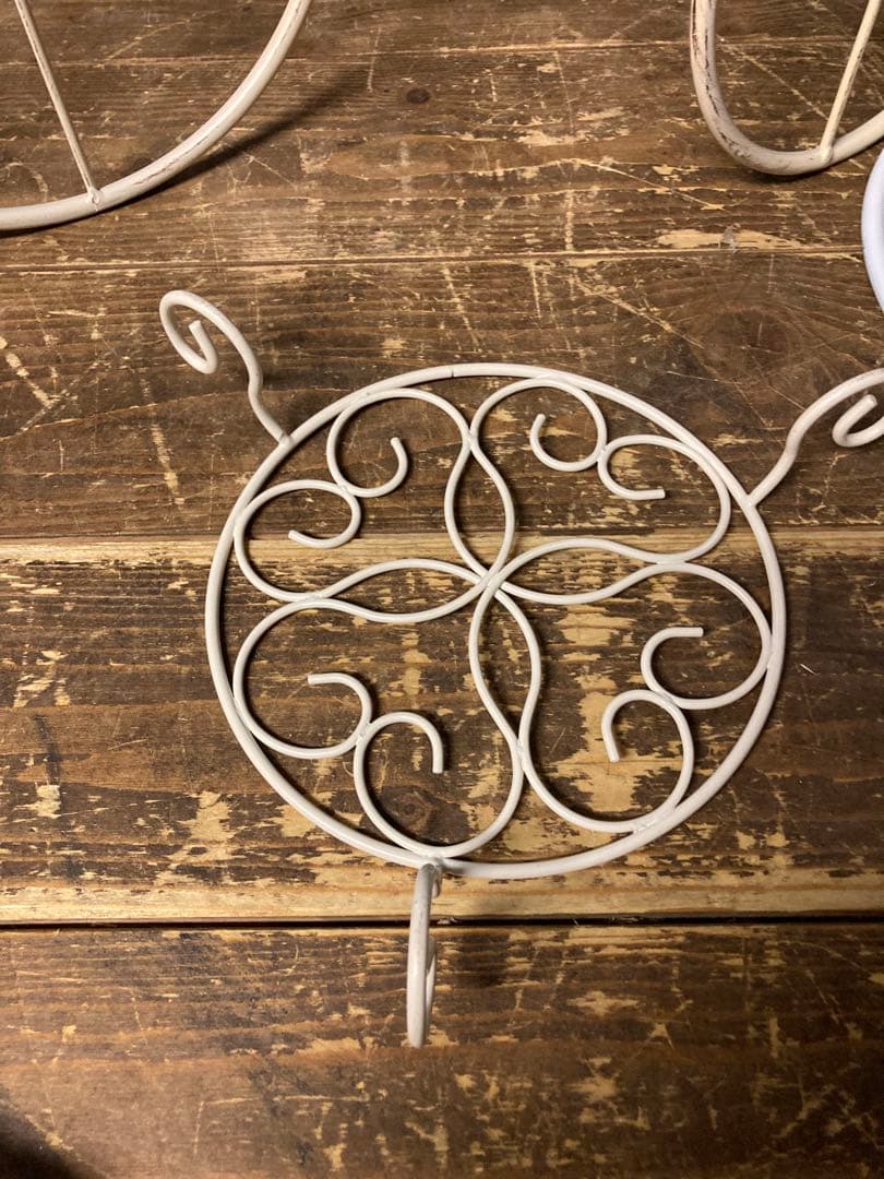 ガーデニング雑貨アンティーク　シャビー　フラワースタンド　アイアンバスケット