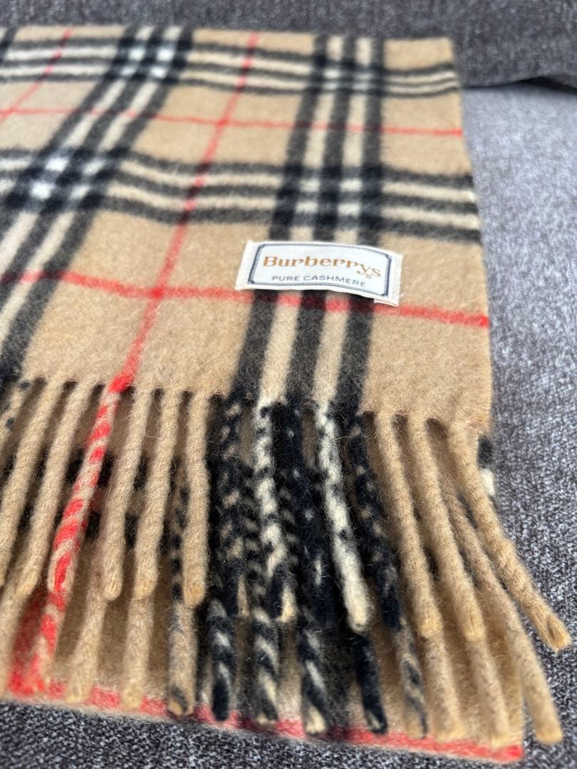 英国製 バーバリー ノバチェック タータンチェック　カシミヤ100 マフラー