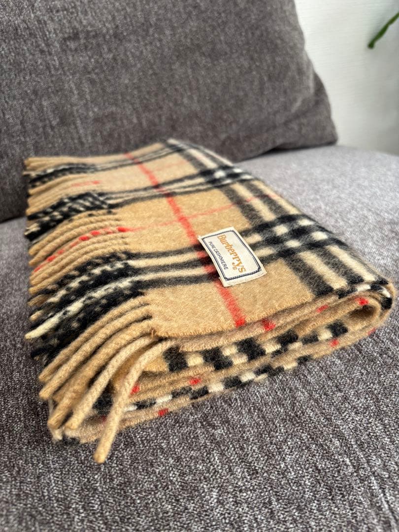 英国製 バーバリー ノバチェック タータンチェック　カシミヤ100 マフラー
