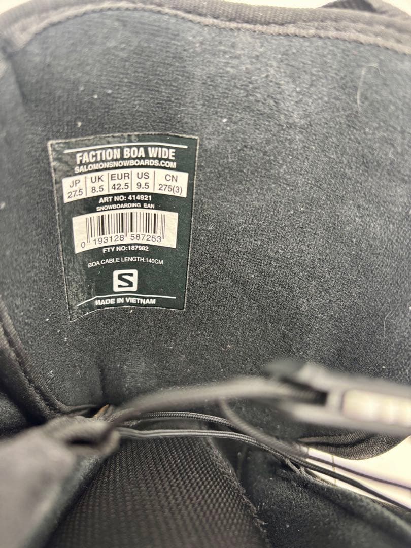 ウ*ア様 Salomon Faction BOA スノーボードブーツ　27.5㎝