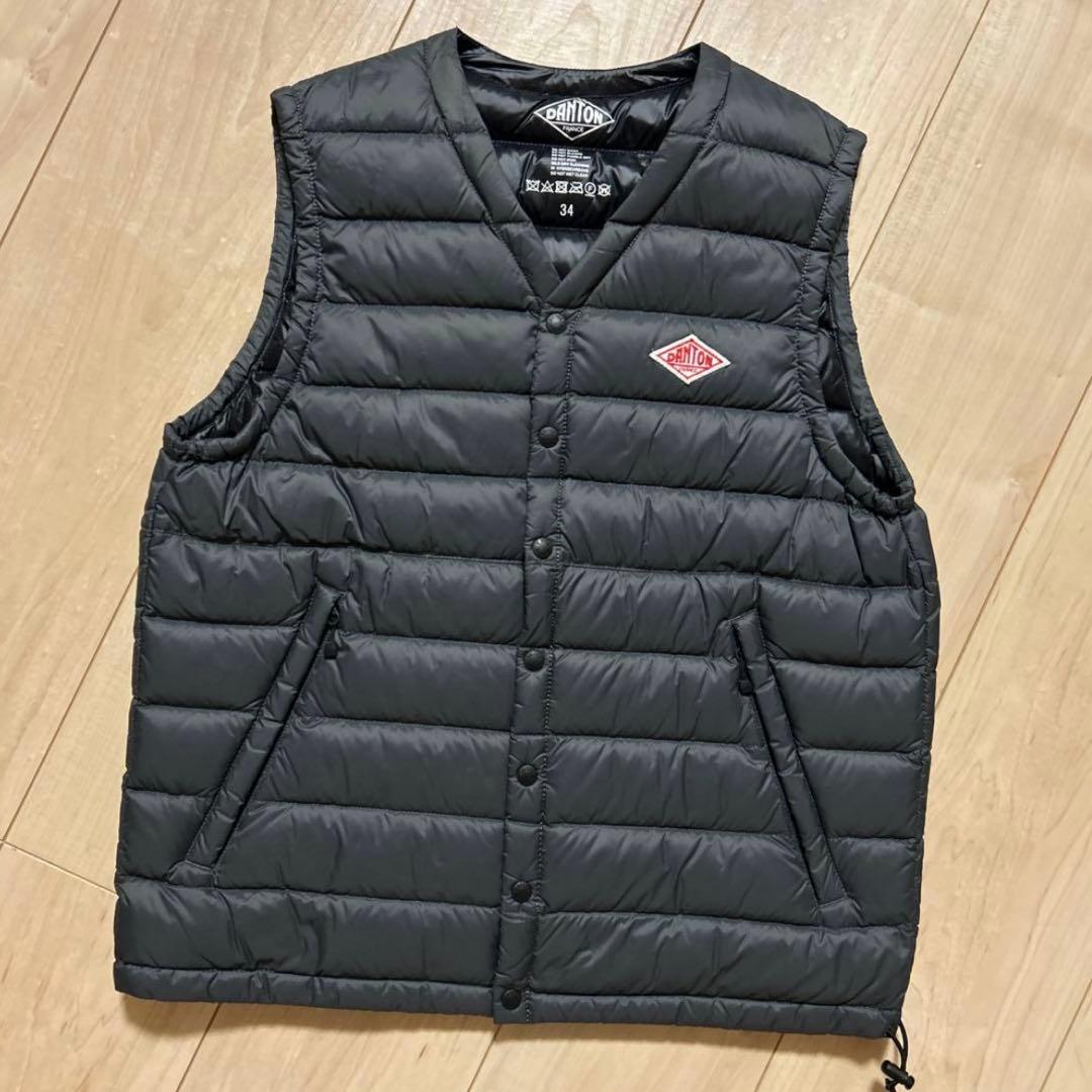 DANTON 黒　ブラック　ダウンベスト サイズ34