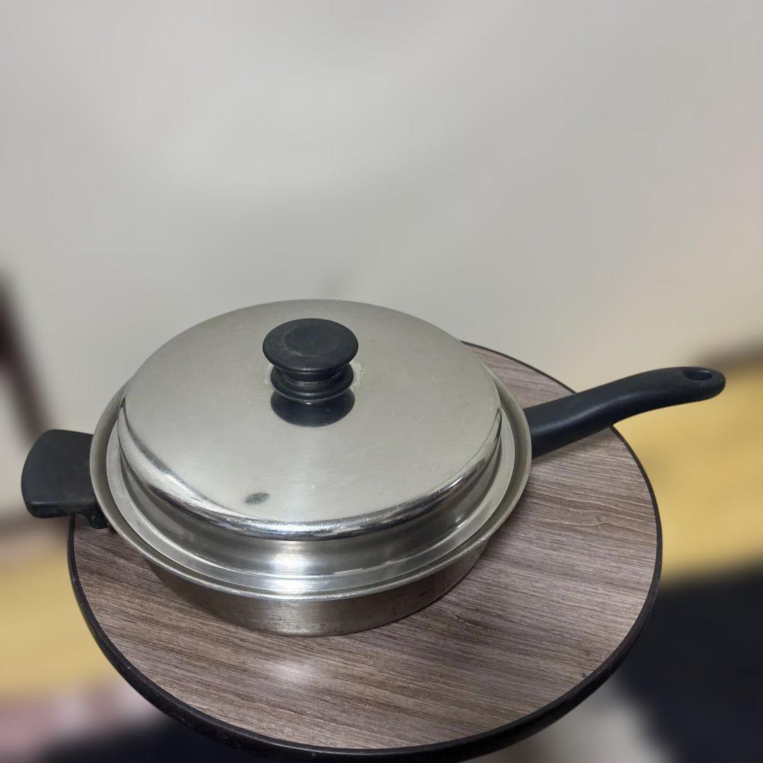 アムウェイステンレス無水フライパン 11195蓋付き