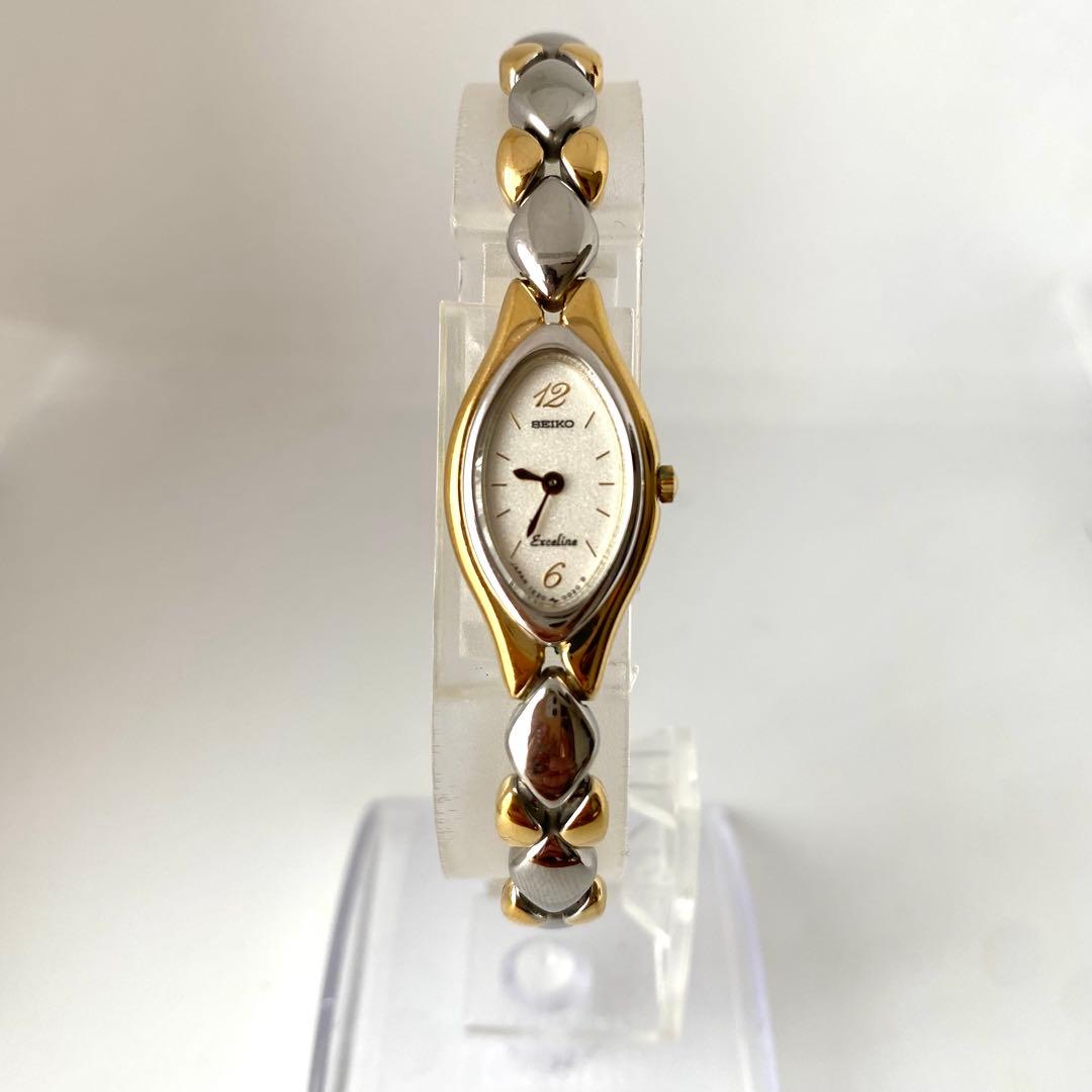 新品電池　SEIKO エクセリーヌ　腕時計　オーバル　コンビカラー
