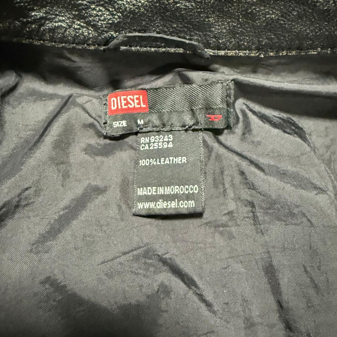 DIESEL 90's アーカイブ ストライプ ラムレザーライダース Y2K