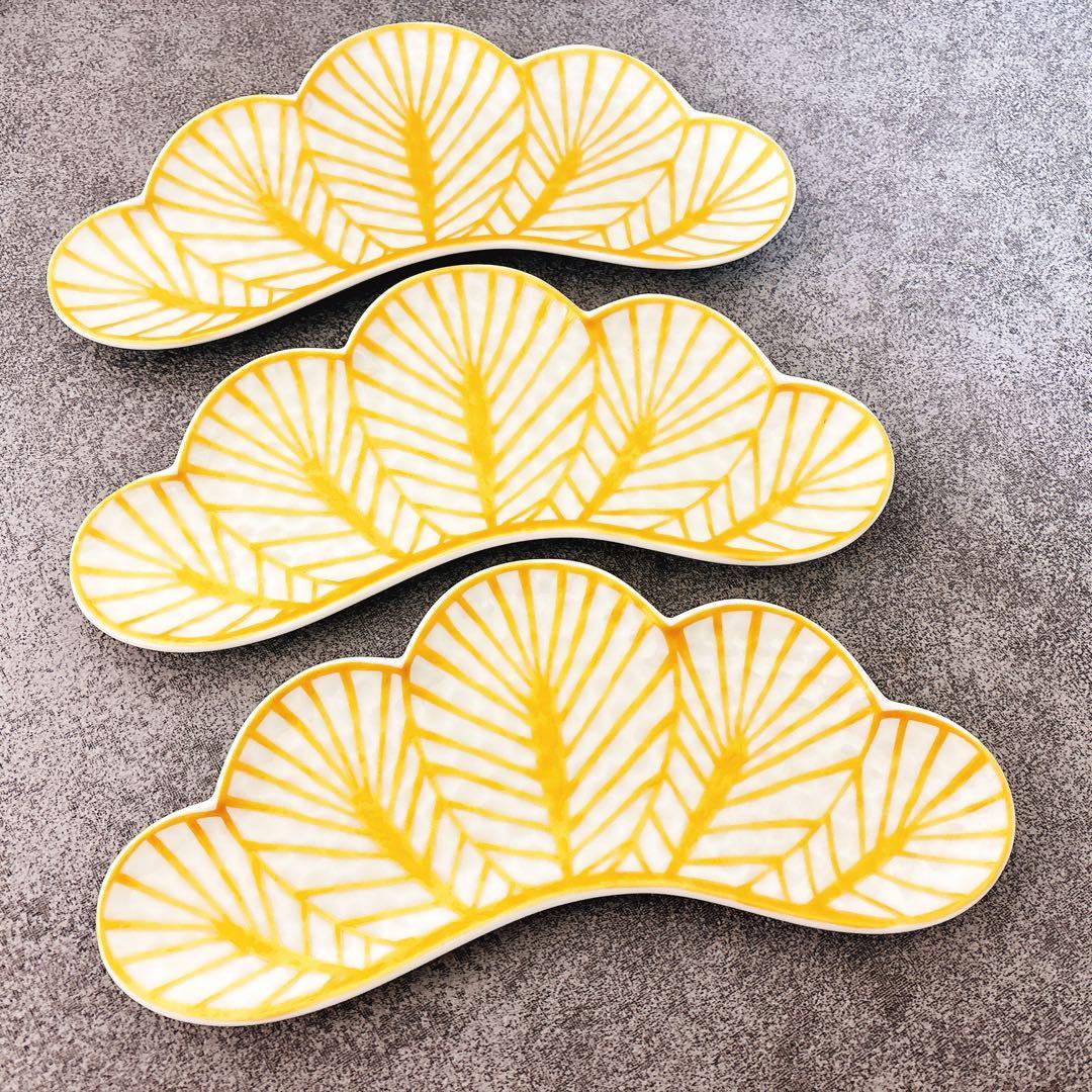 マロンケーキリピ様価格　幸楽窯　松葉形前菜皿　白金　白銀　6点セット