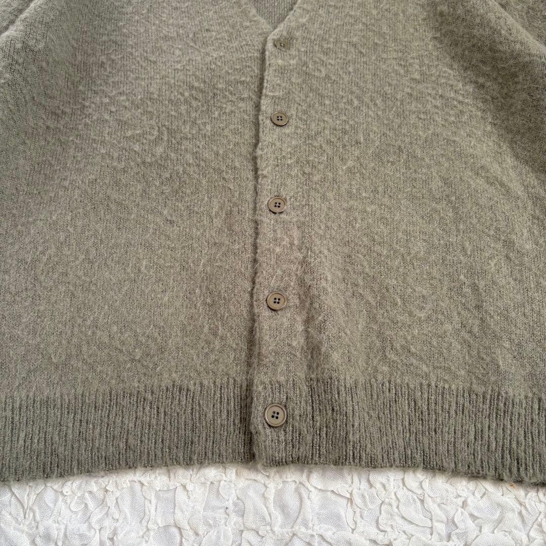 BEAMS ソリッド シャギー モヘアカーディガン オリーブ　カートコバーン