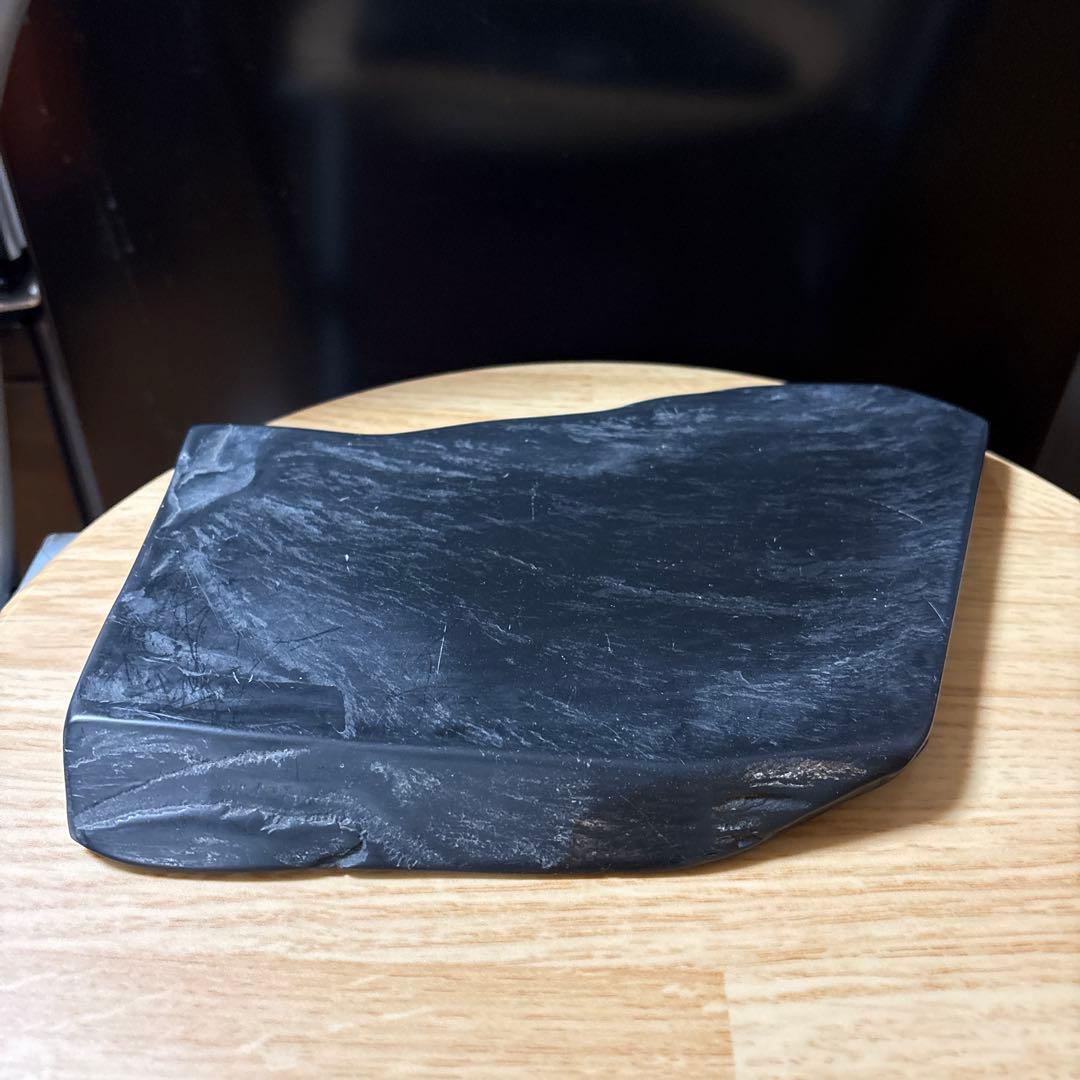 那智黒石 台座付 原石 鑑賞石 天然石 約3.3kg