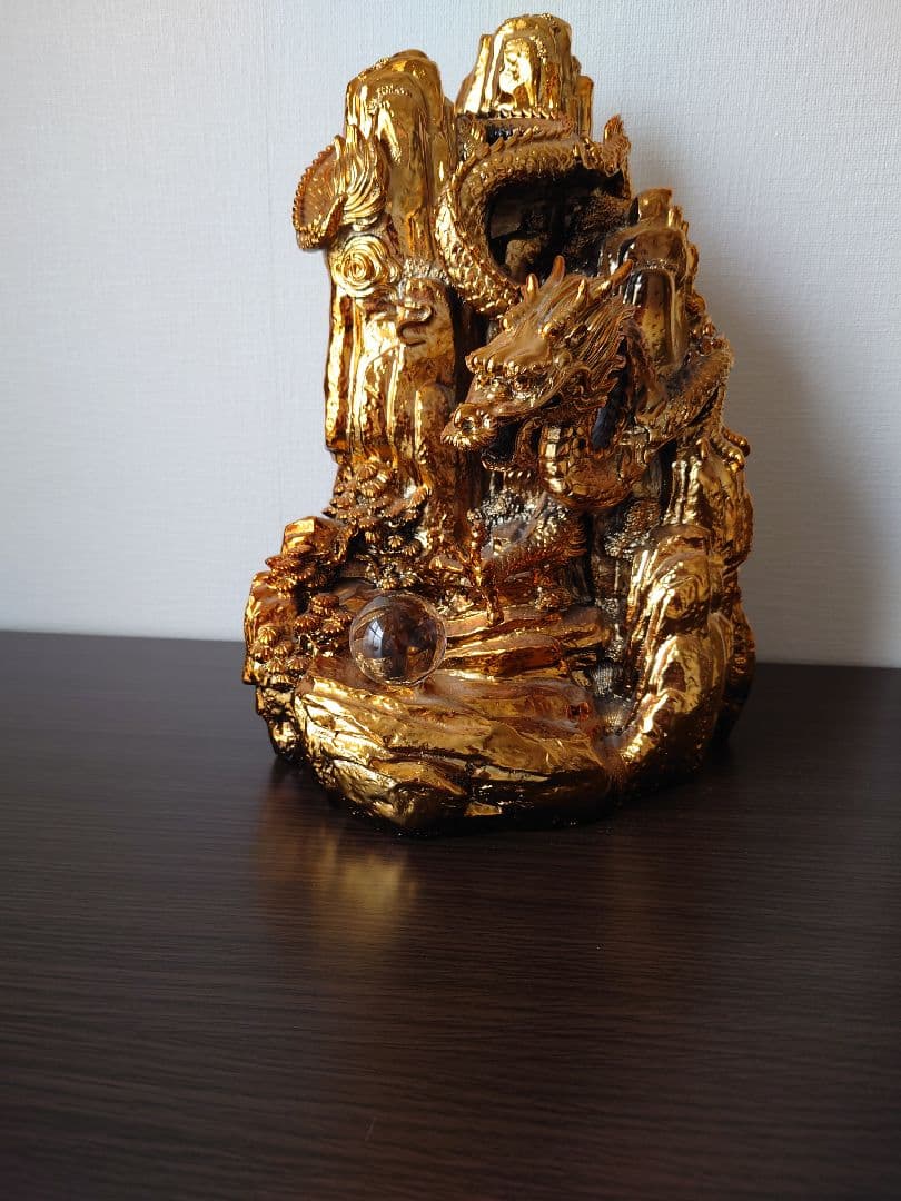 風水 特大銅製黄金の 山水龍