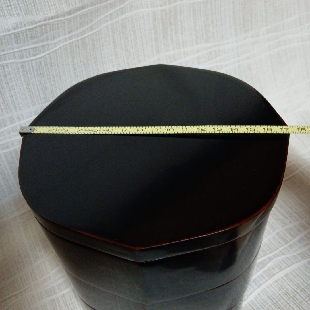 最終価格☆香川溜塗漆器・未使用・縁起良い八角形三段重箱