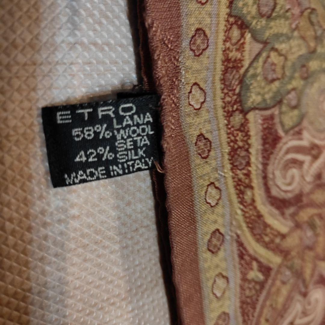 ETRO ペイズリー柄シルク・ウール大判ストール ・ショール☆130cm