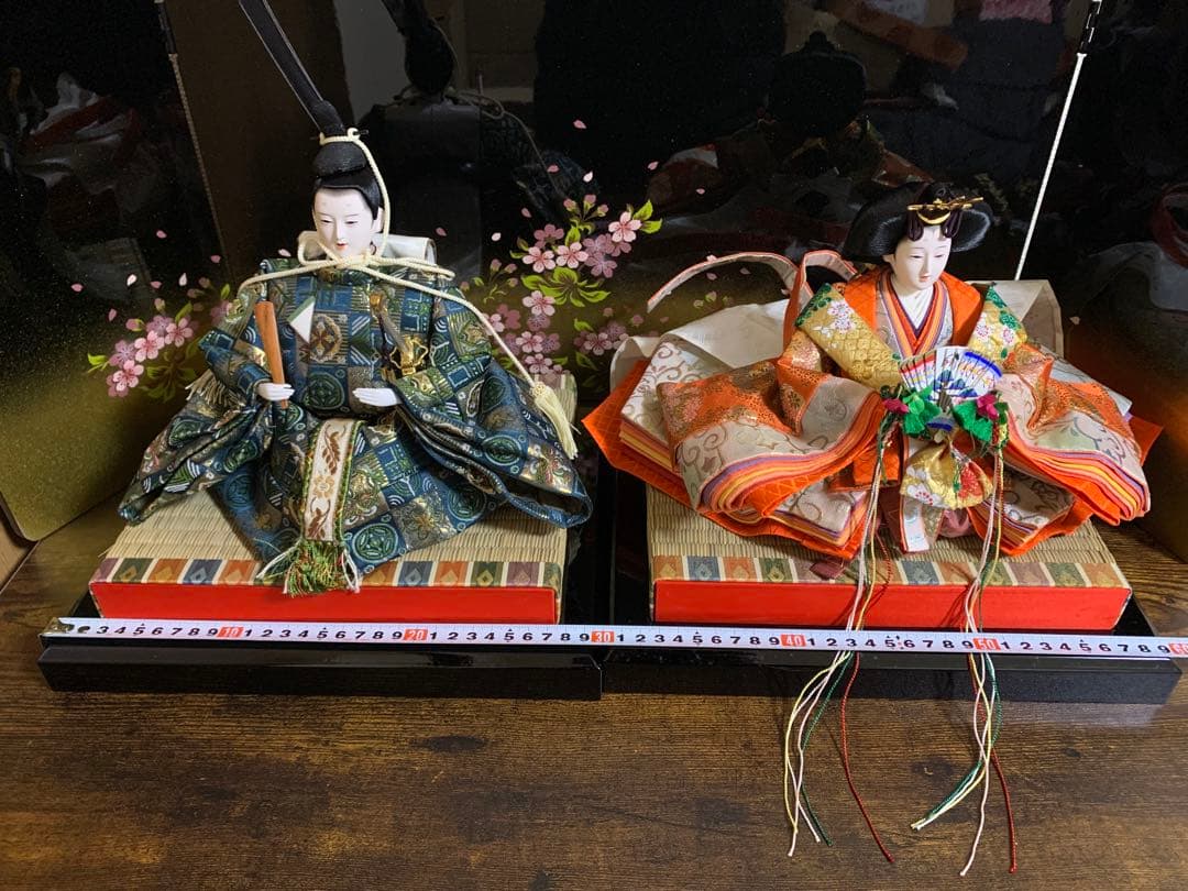 【8日迄出品】京雅　小倉草園作　絶世の美男美女　親王飾り　十二単唐衣裳姿仕様