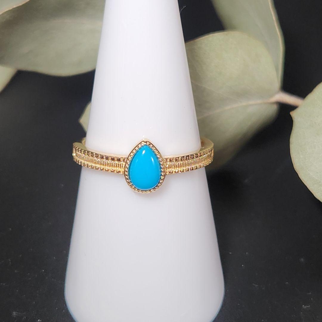 レア【新品】スリーピングビューティーターコイズフリーサイズリング sv925