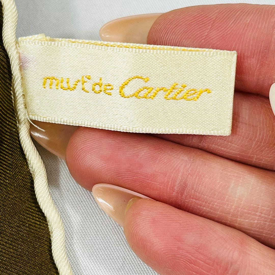 【美品】Cartier　カルティエ　エレファント　シルクスカーフ ゴールド 箱付