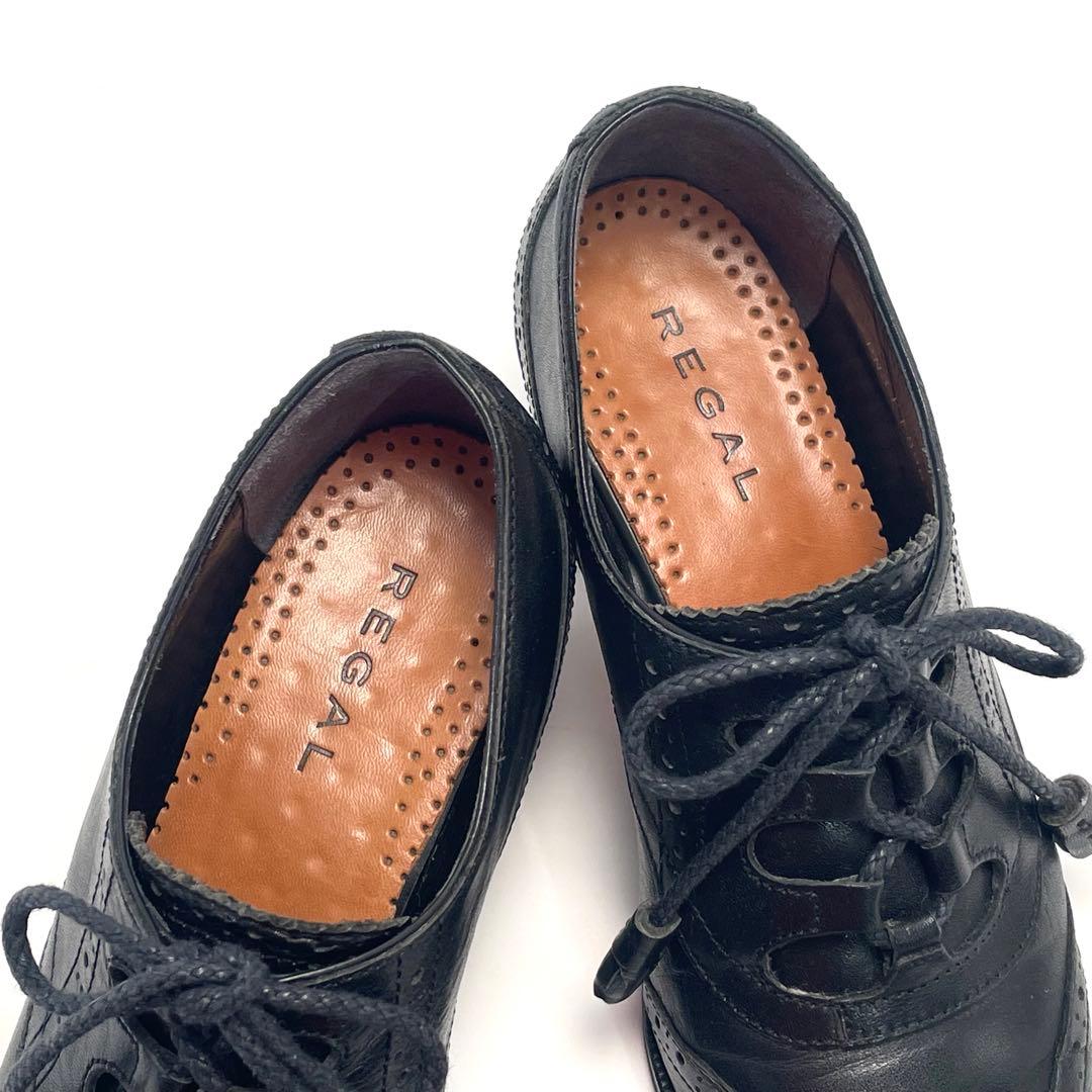 師走セール REGAL リーガル ウイングチップ パンプス ブラック 23.5