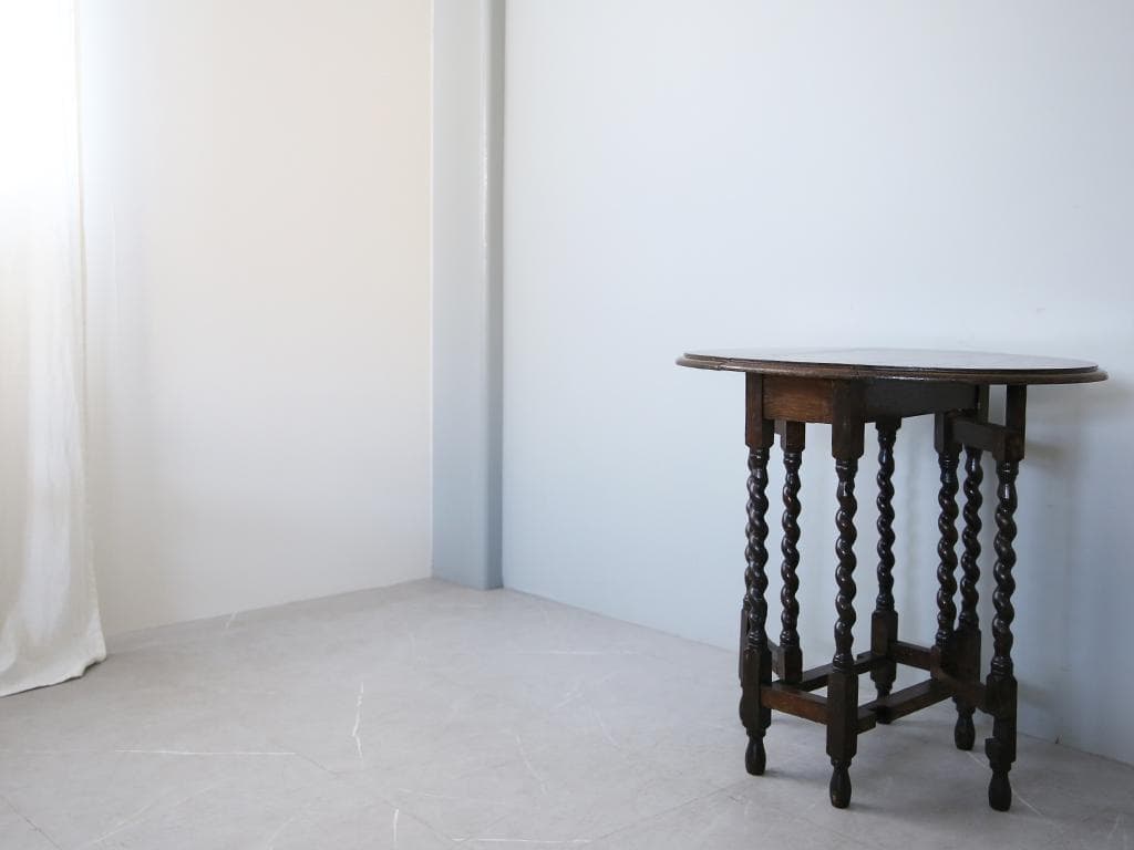 英国アンティーク木製ゲートレッグテーブル/ダイニング机バタフライ(92-187)