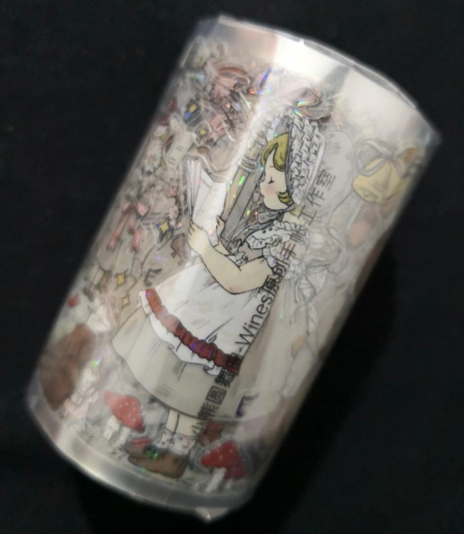 【8699】海外　マステ　5m巻売り　貝殻光カッティングテディベア　女の子　音楽