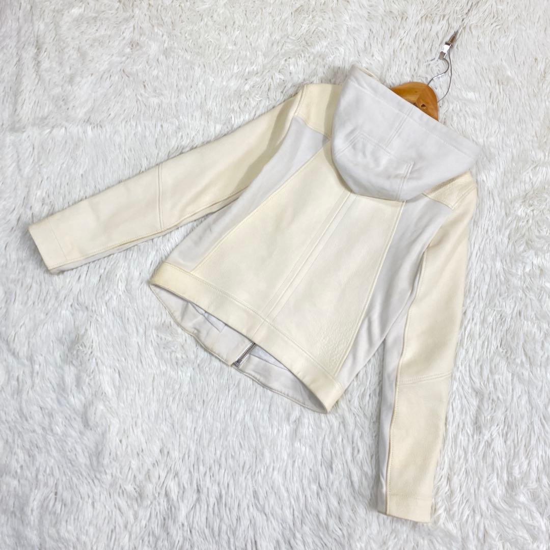 『HELMUT LANG』 (P) 切り替え スウェット レザー パーカー