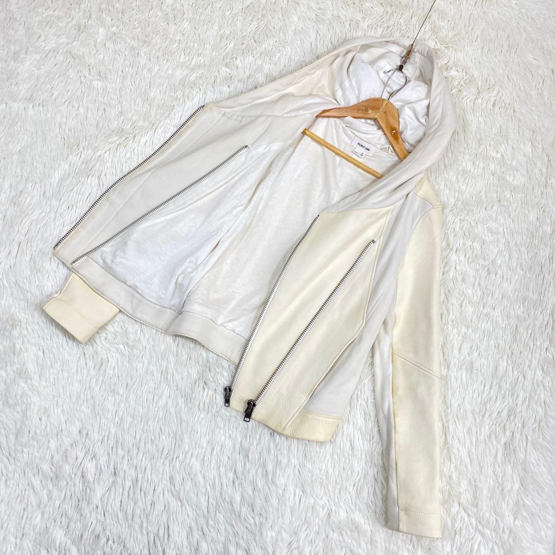 『HELMUT LANG』 (P) 切り替え スウェット レザー パーカー