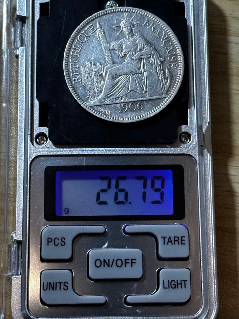 1906年 フランス領インドシナ 銀貨 0.900 美品　女神の顔は見えるB15