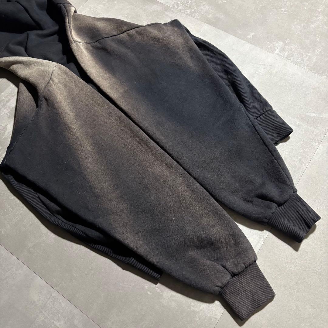 70s - unknown パーカー　フルジップ　サンフェード　黒　ブラック