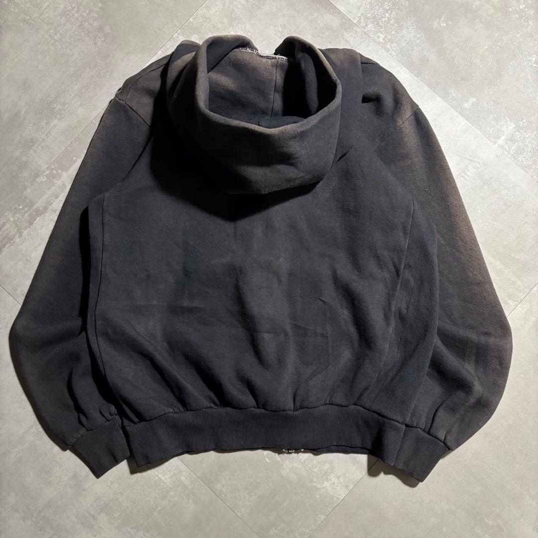 70s - unknown パーカー　フルジップ　サンフェード　黒　ブラック