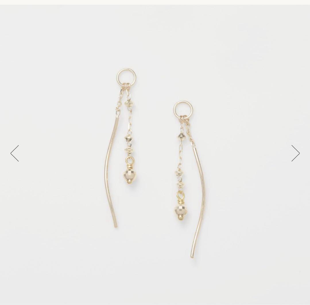 アガットピアスチャームK10