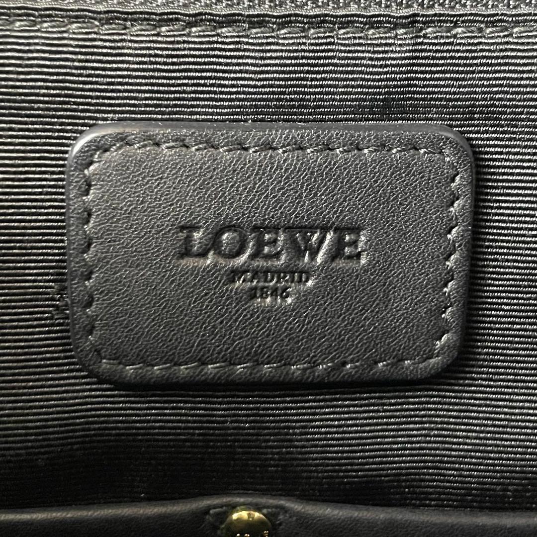 美品✨ ロエベ LOEWE ショルダーバッグ メッセンジャー ロゴ紐 ブラック