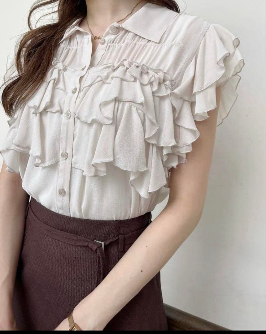 フリルシャツブラウス　ココディール