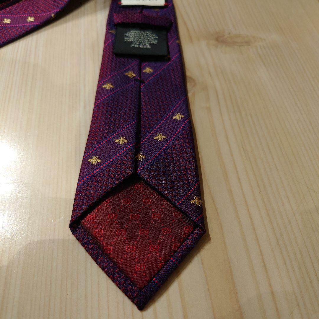 GUCCI (グッチ) 希少！【色変！！】ハチ柄 シルクジャカード ネクタイ