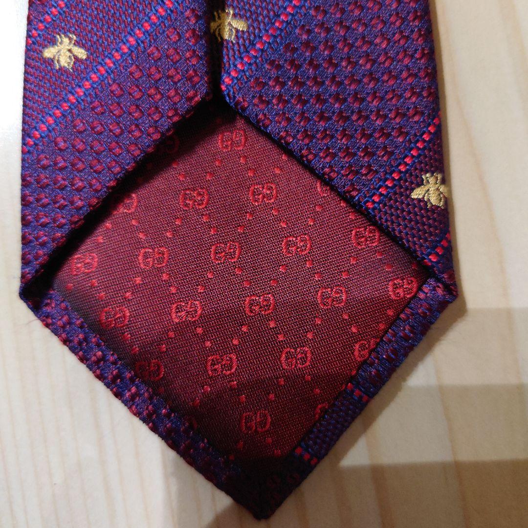 GUCCI (グッチ) 希少！【色変！！】ハチ柄 シルクジャカード ネクタイ