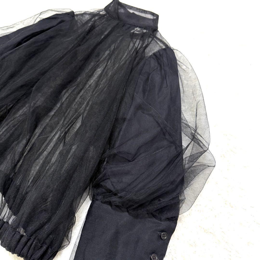 noir kei ninomiya コムデギャルソン 黒チュール シャツ