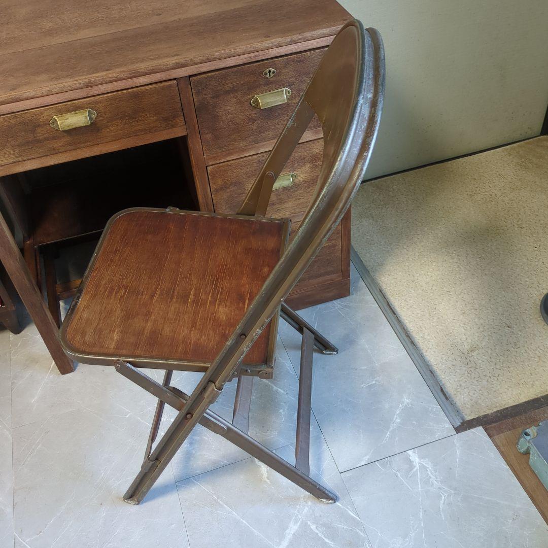 Clarin USAアンティーク折りたたみ椅子 ブラウン