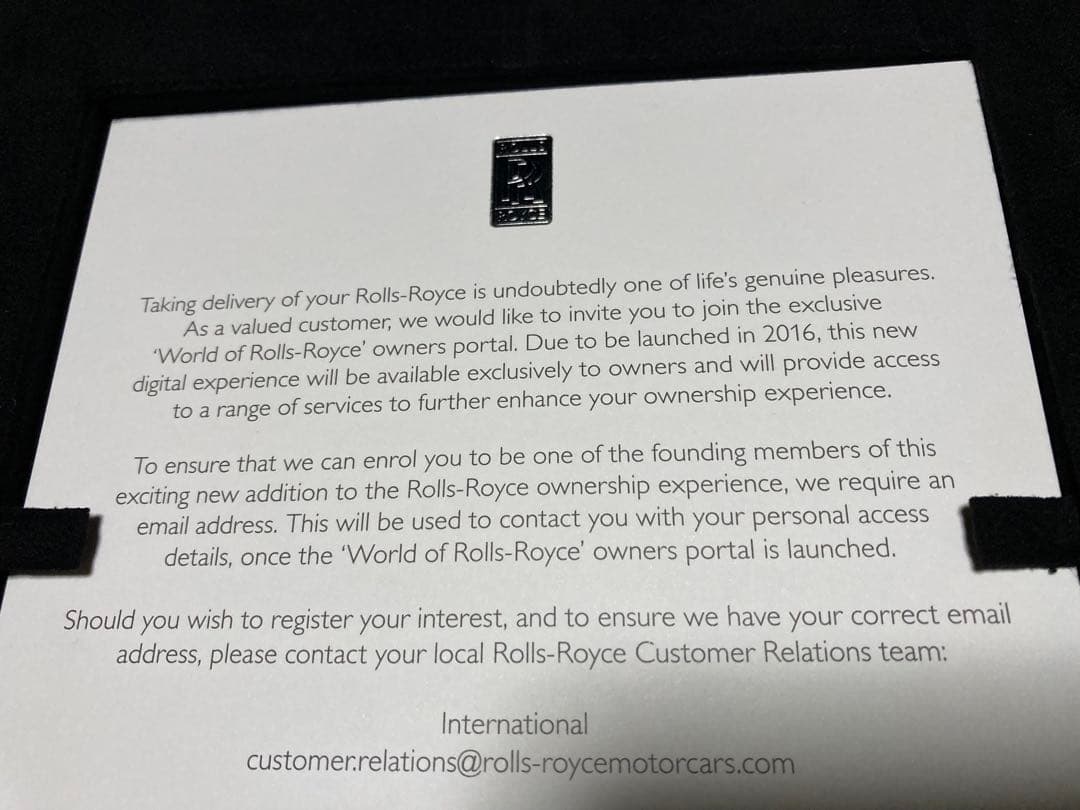ロールスロイス 新車購入特典 純正 キーボックス & ミニカー