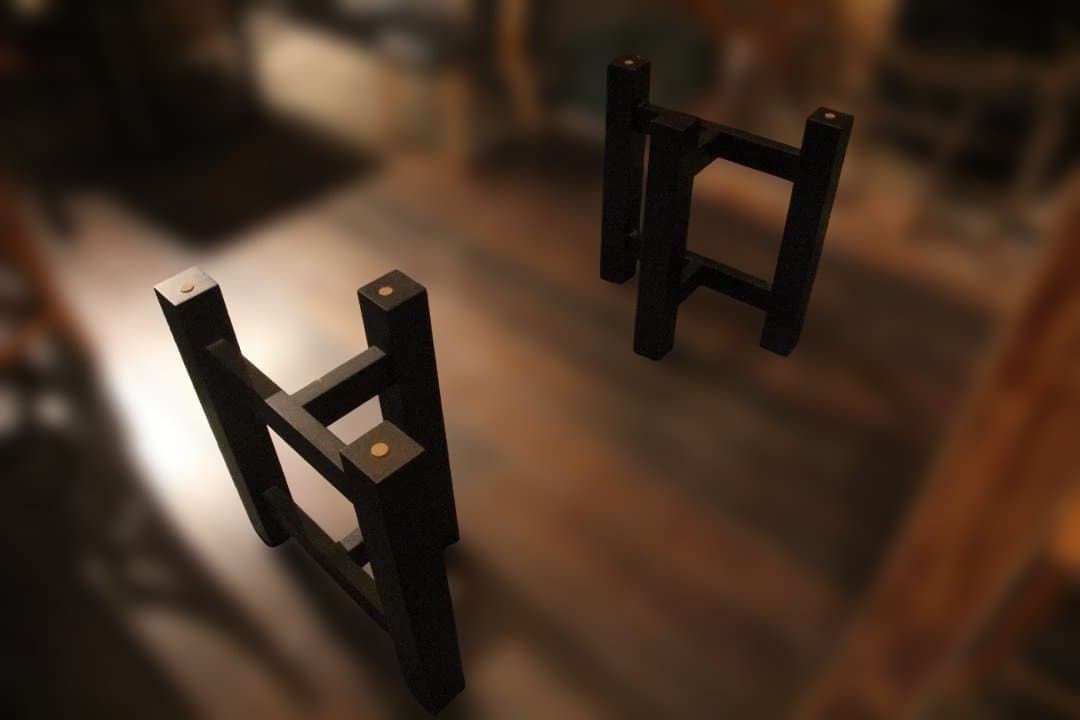 【脚のみ】一枚板テーブル／ダイニングテーブル／ブラック