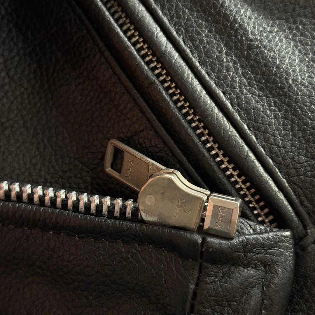 AXEL シングルライダースジャケット　キルティング　牛革　黒　大きいサイズ