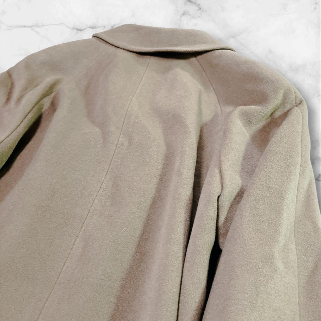 【美品】Burberrys カシミヤ100%　ロングコート 裏地ロゴ柄　キャメル